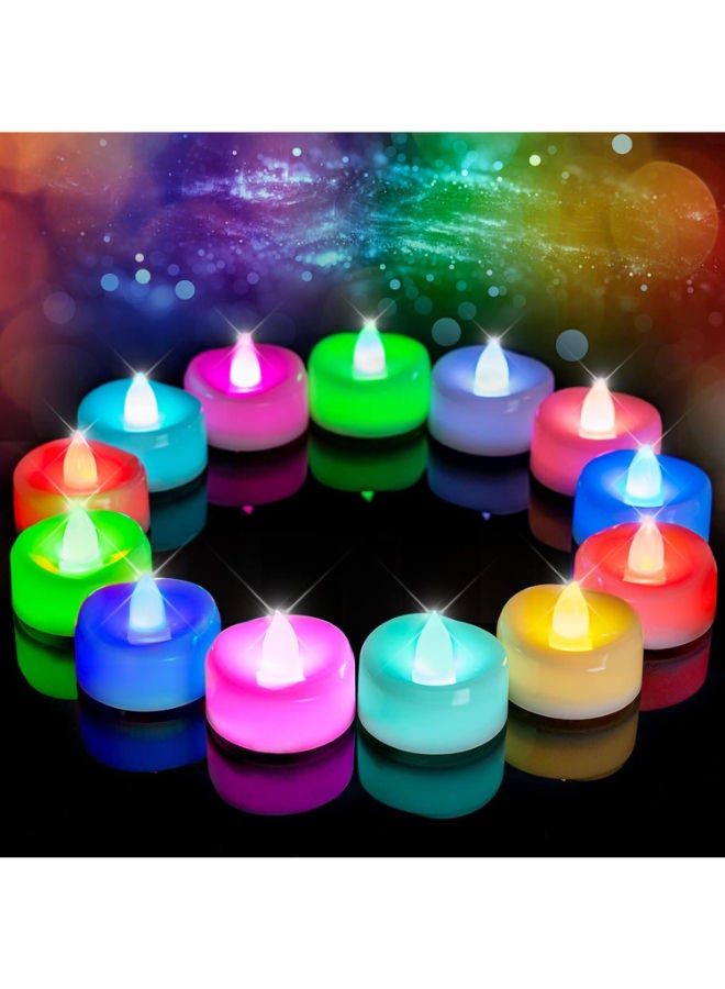 12-Pack Color Changing Tea Lights Candles, Battery Operated - Image 1