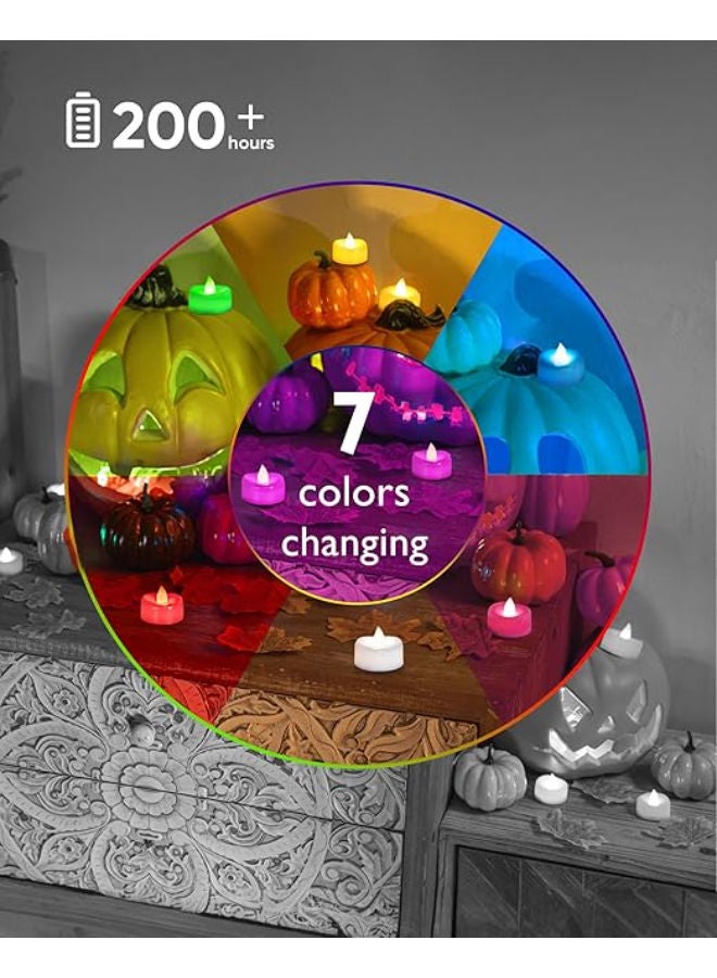 12-Pack Color Changing Tea Lights Candles, Battery Operated - Image 2