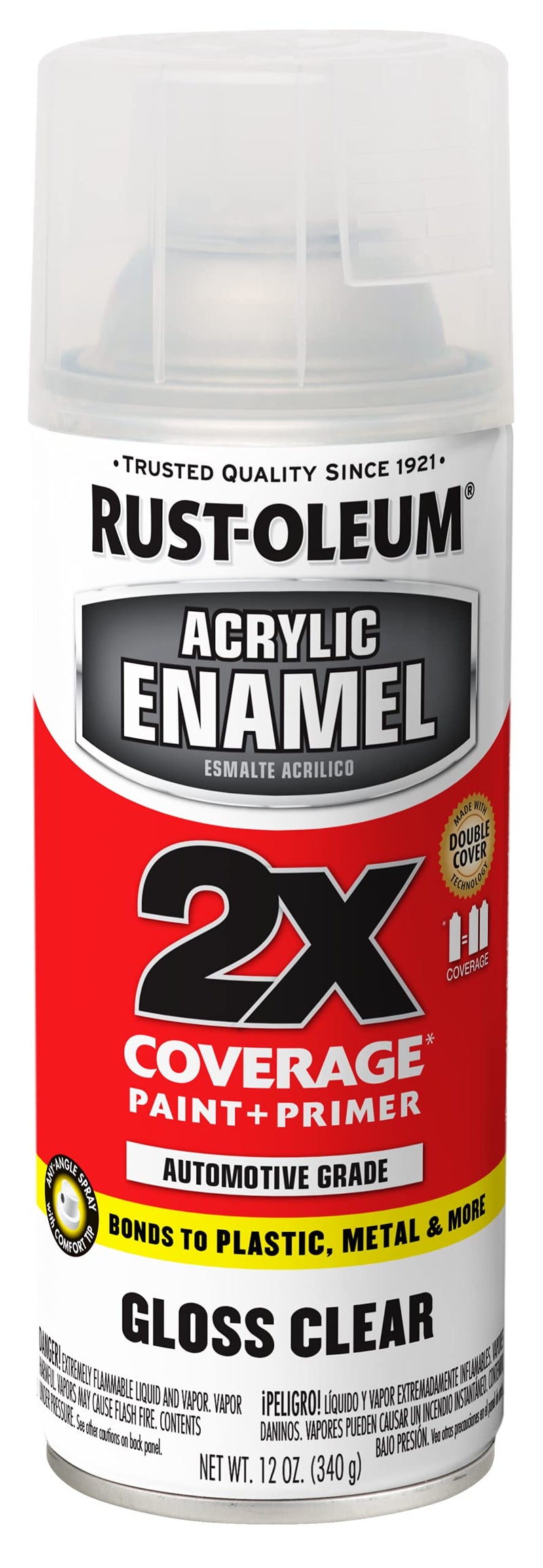 Rust-Oleum 271913 Acrylic Enamel 2X Spray Paint, 12 oz, Gloss Clear - Image 1
