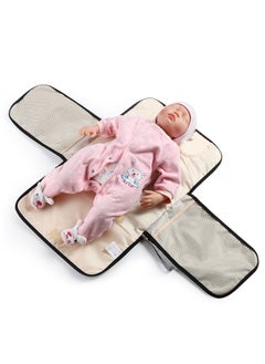 HFN Portable, Compact, Waterproof Diaper Changing Pad With Multiple Pockets and Three-layer Fabric, Rose Red  - Image 2