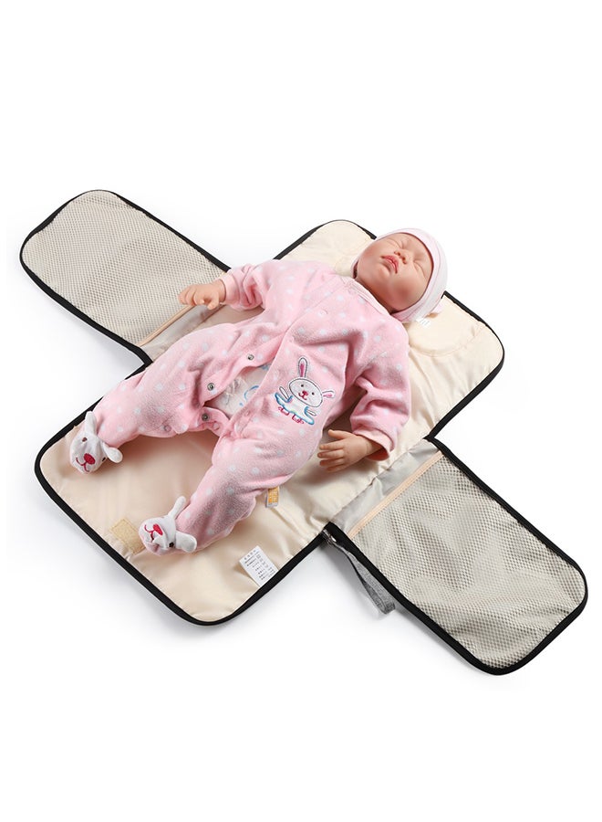 HFN Portable, Compact, Waterproof Diaper Changing Pad With Multiple Pockets and Three-layer Fabric, Rose Red  - Image 2