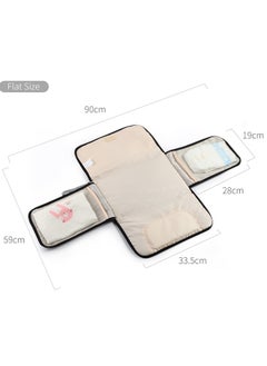 HFN Portable, Compact, Waterproof Diaper Changing Pad With Multiple Pockets and Three-layer Fabric, Rose Red  - Image 4