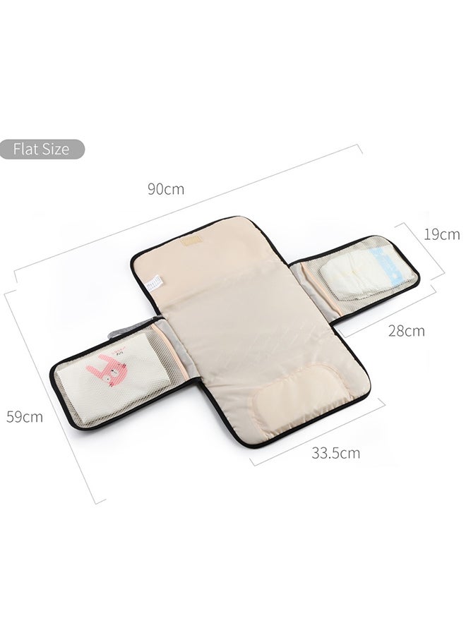 HFN Portable, Compact, Waterproof Diaper Changing Pad With Multiple Pockets and Three-layer Fabric, Rose Red  - Image 4