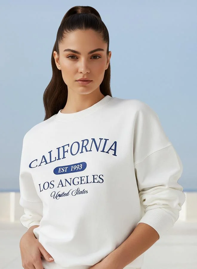 Splash FAV Regular Fit Sweatshirt with Typographic Print