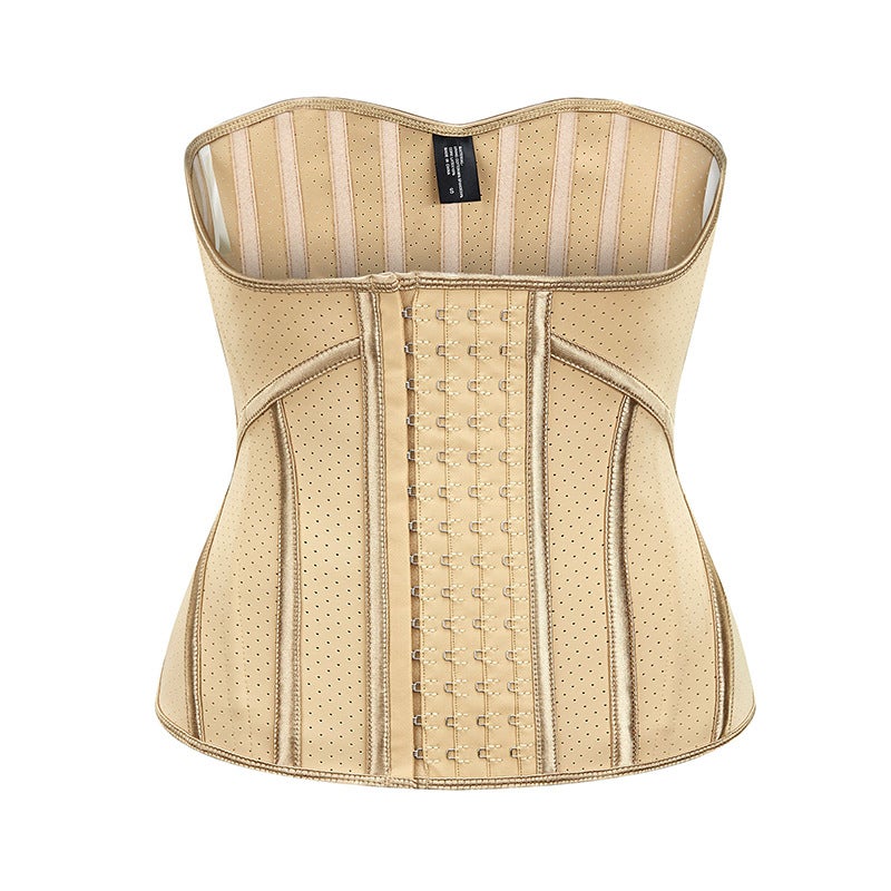 Generic Extended Grey Latex Waist Cincher Slimming Belt apricot extension buckle 