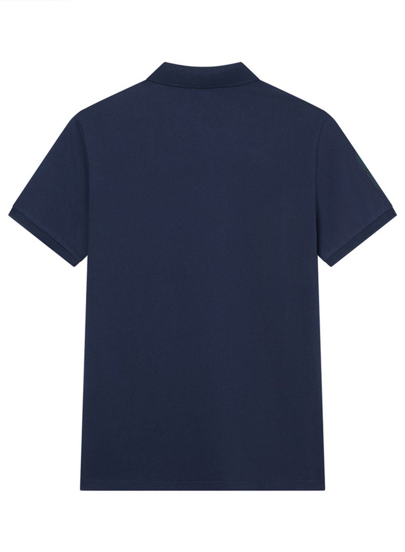 GIORDANO Men’s Slim Fit 3D Lion Embroidery Lycra Pique Polo - Image 4