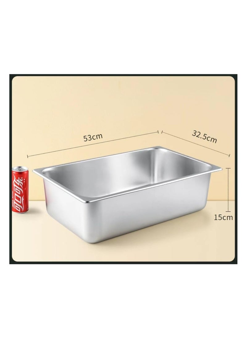 Generic - Stainless Steel Cat Litter Box High Side Cats Toilet Kitten Litter Pan, Pet Cleaning Tool for Big and Small Cats, Rabbits, Splash-Proof and Non-Stick Cat Poop Box odorless 52.9*32.7*15cm - Image 1