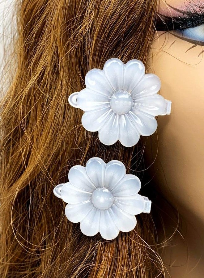 تارا مجموعة مشابك شعر تارا للبنات ذاتية المفصل على شكل زهور بلاستيكية، 18 قطعة (شفافة) - Image 4