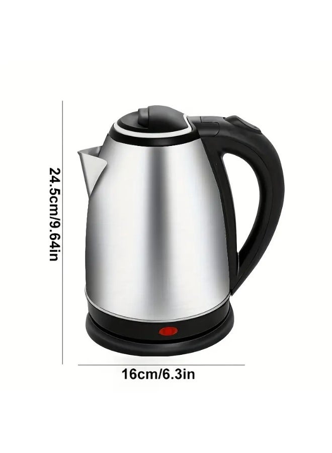 JIHAM 2.0L Stainless Steel Electric Kettle – 1500W Fast Boiling Water Heater with Auto Shut Off & Boil Dry Protection – UK Plug, 220-240V – Safe & Durable for Coffee, Tea, and Hot Beverages - Image 2