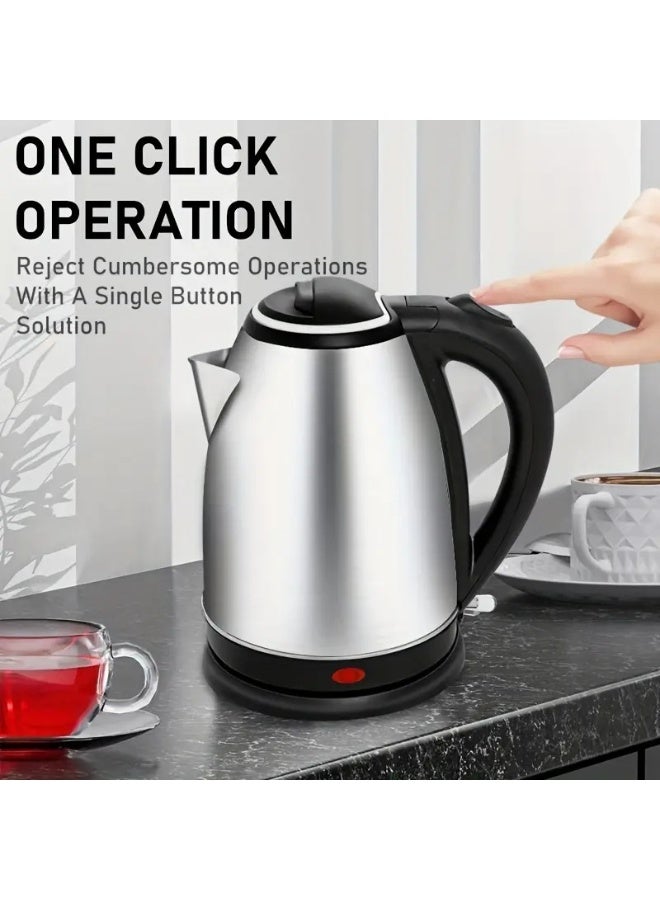 JIHAM 2.0L Stainless Steel Electric Kettle – 1500W Fast Boiling Water Heater with Auto Shut Off & Boil Dry Protection – UK Plug, 220-240V – Safe & Durable for Coffee, Tea, and Hot Beverages - Image 4