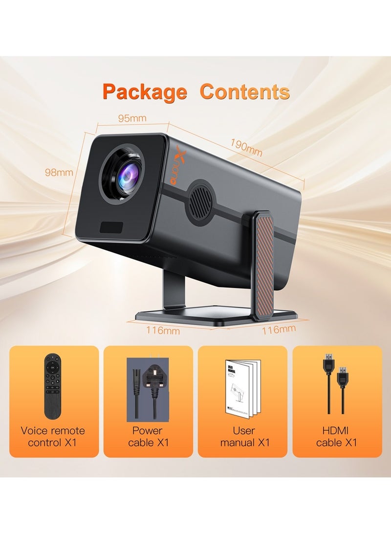 general Smart Projector Full HD 1080P 4K Portable Projector 300 Ansi Auto Focus 4-Point Keystone Correction / Intelligent Obstacle Avoidance / Screen Automatic Alignment / Screen Mirroring / Motion Compensation / Multiple Compatible Interfaces. HDMI Connection/Audio Connection/USB Connection - Image 3