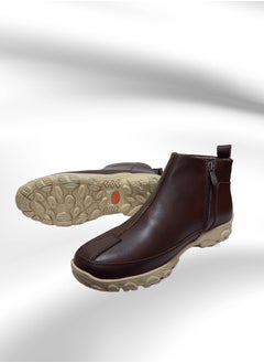 Meto Brown Chelsea boots without laces made of genuine natural leather and a toe sole  - Image 2