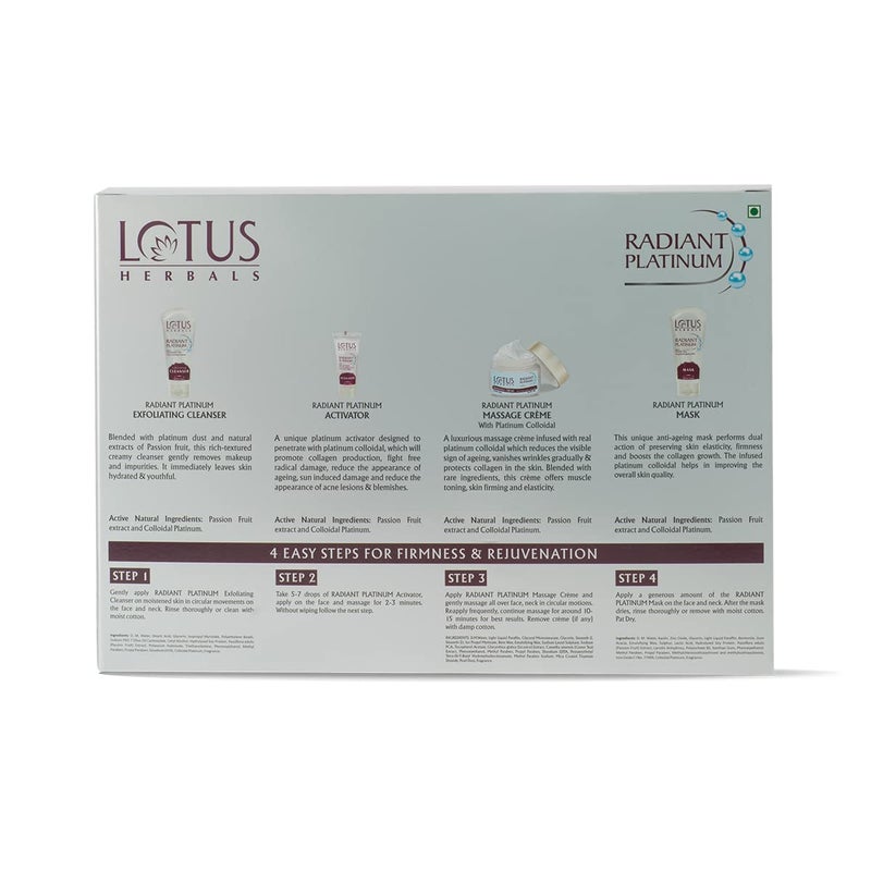 LOTUS HERBALS Lotus Herbals Radiant Platinum Cellular AntiAgeing Facial Kit 5 in 1 Pack  170g  - Image 2