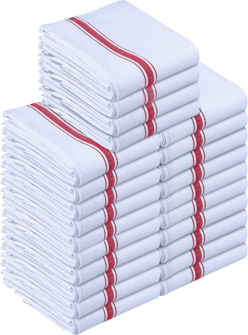 Utopia Towels Red Dish Towels [24 Pack - 15 x 25 Inches] 100% Ring Spun Cotton Highly Absorbent & Reusable Cleaning Bar, Tea, Kitchen and Dishcloths Set - 200 GSM - Image 1