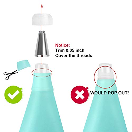 Weetiee Silicone Pastry Bags, Weetiee 3 Sizes Reusable Icing Piping Bags Baking Cookie Cake Decorating Bags (12’’+14’’+16’’)- 6 Pack - Bonus 6 Icing Couplers Fit to Wilton Standard Size Tips - Image 5