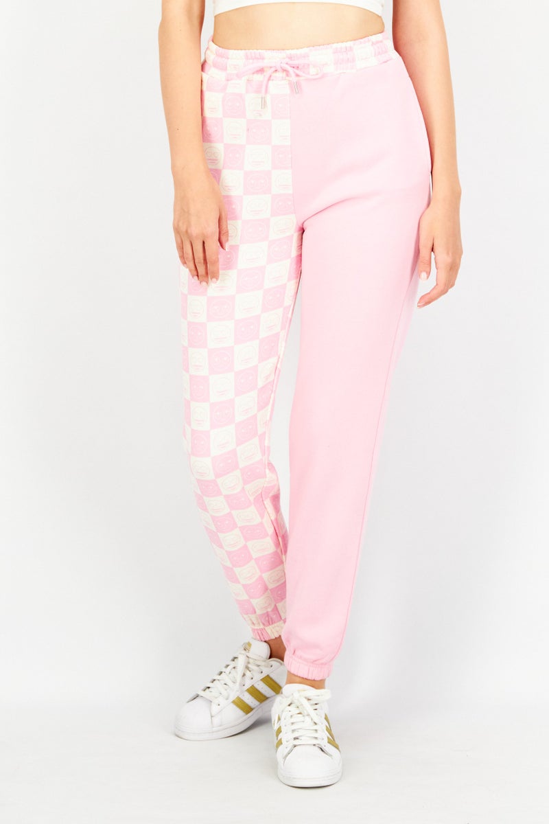 Don't Call Me Jennyfer Women Regular Fit High Waist jogger Pants, Pink - Image 1