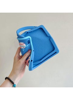 VKL Compatible with Samsung Galaxy Tab A9 Case 8.7 inch 2023: with Pencil Holder & Shoulder Strap, Soft Silicone Multi-Angle Kids Cover for Galaxy Tab A9 Tablet SM-X110/X115 (Blue)  - Image 5
