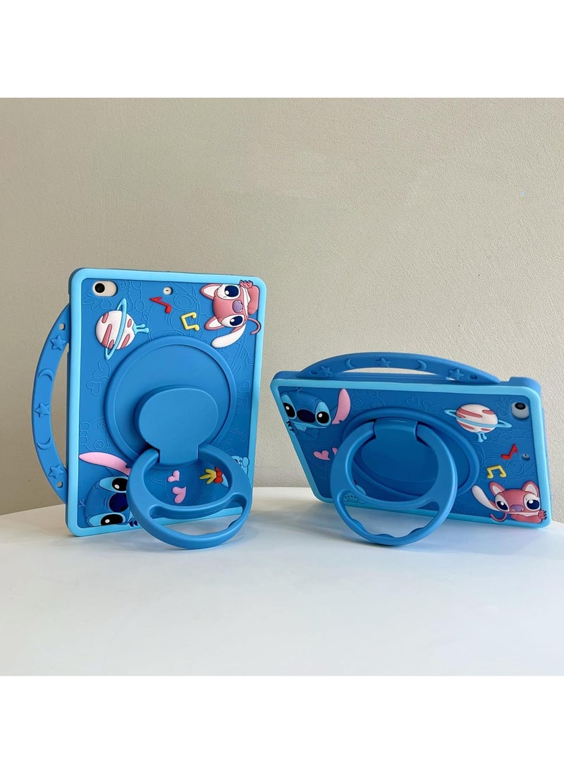 VKL - Compatible with Samsung Galaxy Tab A9 Case 8.7 inch 2023: with Pencil Holder & Shoulder Strap, Soft Silicone Multi-Angle Kids Cover for Galaxy Tab A9 Tablet SM-X110/X115 (Blue) - Image 1
