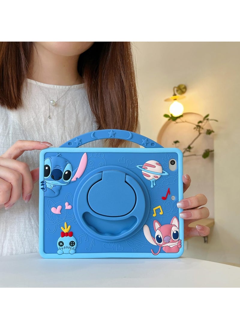VKL - Compatible with Samsung Galaxy Tab A9 Case 8.7 inch 2023: with Pencil Holder & Shoulder Strap, Soft Silicone Multi-Angle Kids Cover for Galaxy Tab A9 Tablet SM-X110/X115 (Blue) - Image 1