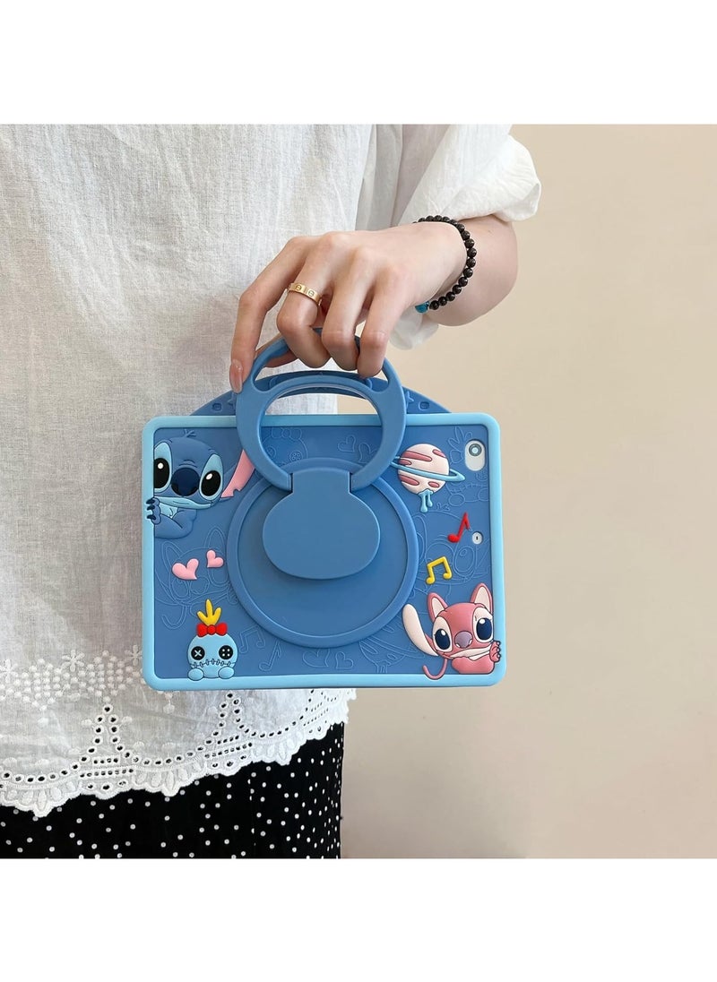 VKL - Compatible with Samsung Galaxy Tab A9 Case 8.7 inch 2023: with Pencil Holder & Shoulder Strap, Soft Silicone Multi-Angle Kids Cover for Galaxy Tab A9 Tablet SM-X110/X115 (Blue) - Image 1