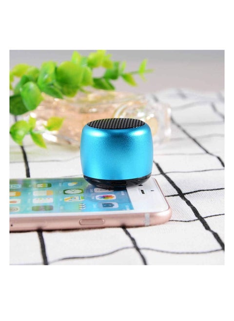 Best Mini Portable Bluetooth Speaker Smallest with HD Sound & Bass Wireless Speakers for Phone PC Tablet Photo Selfie Button Answer Phone Calls Cute Tiny Speaker Blue