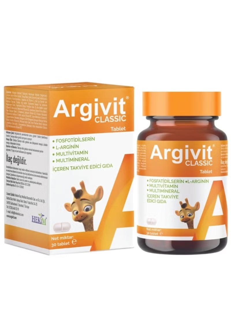 Argevit Classic Multivitamin Tablets Support Growth and Height for Adults, 30 Tablets