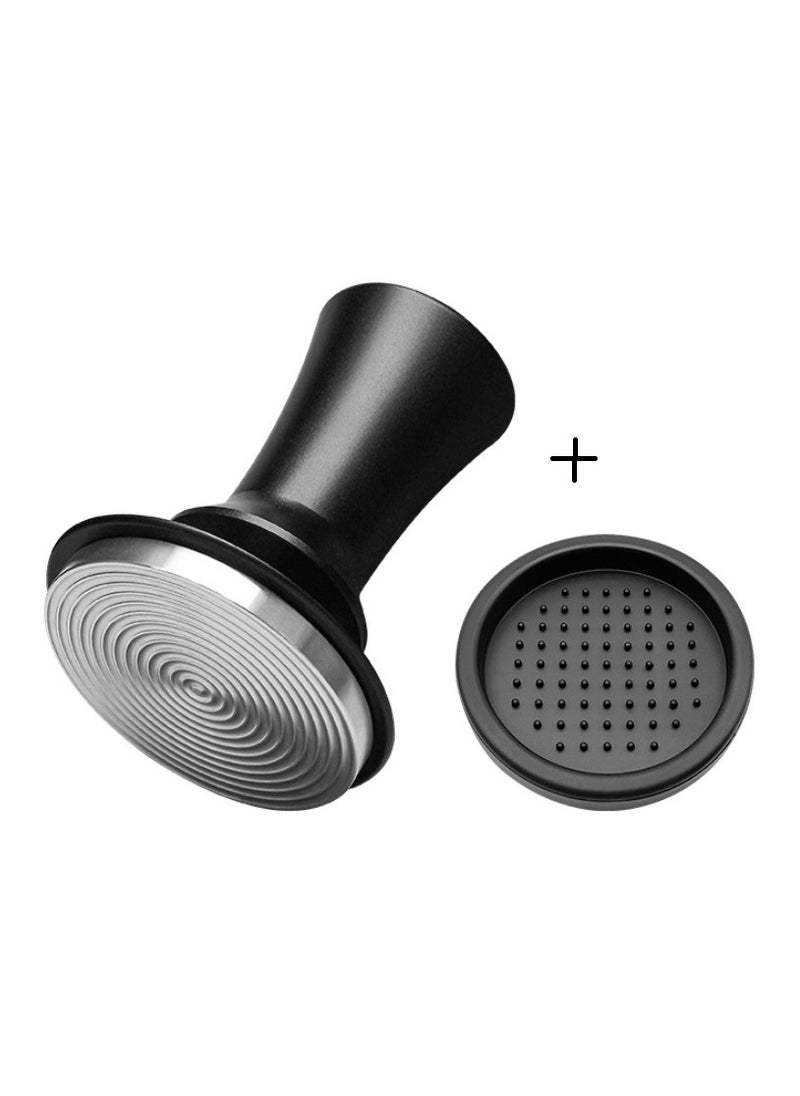 58MM Espresso 30lb Constant Force Coffee Tamper Spring Loaded Tamper With Stainless Steel Base And Matching Stand Black