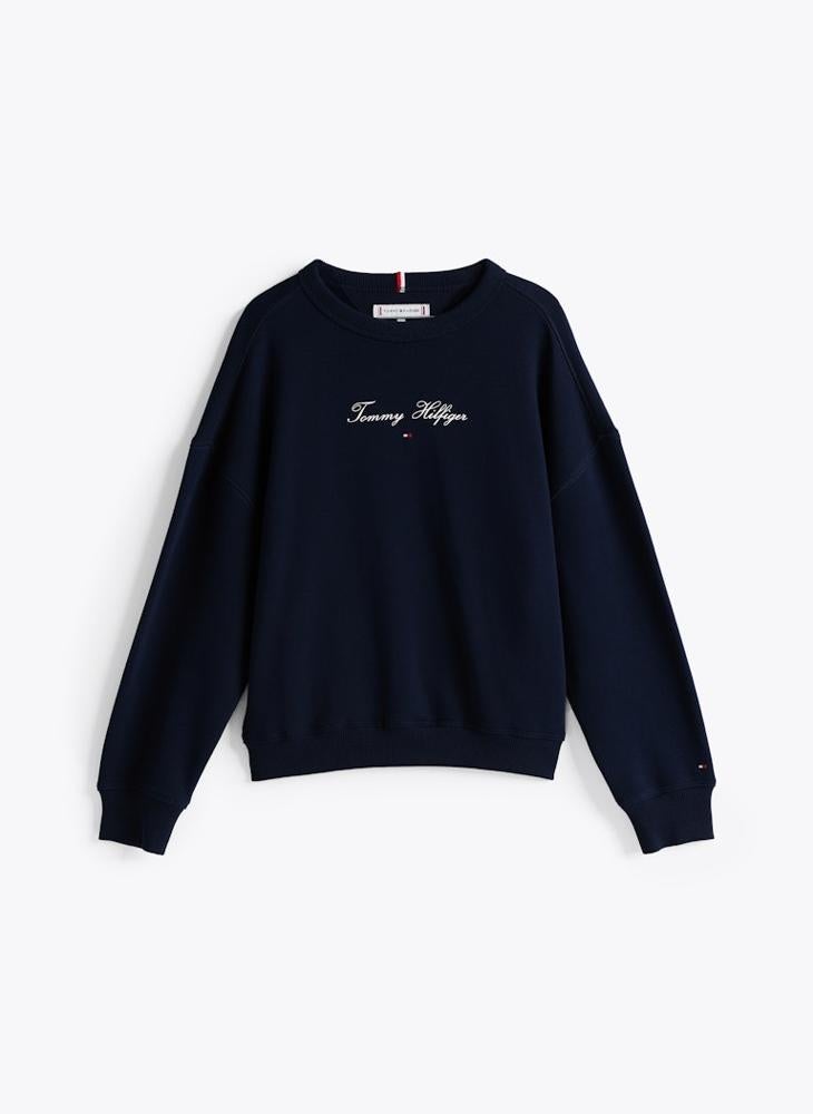 TOMMY HILFIGER - Youth Essential Logo Crew Neck Sweatshirt - Image 1