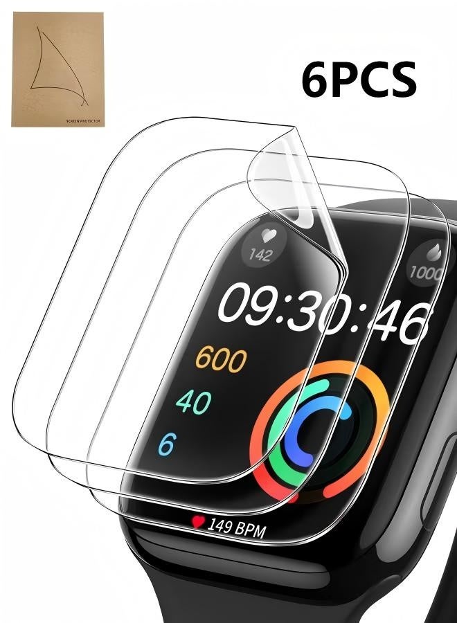 6 Pack Apple Watch 46mm (iWatch S10) Screen Protector 46mm, Self-Healing Anti-Scratch Soft TPU Screen Protector, Bubble Free, Touch - Image 1