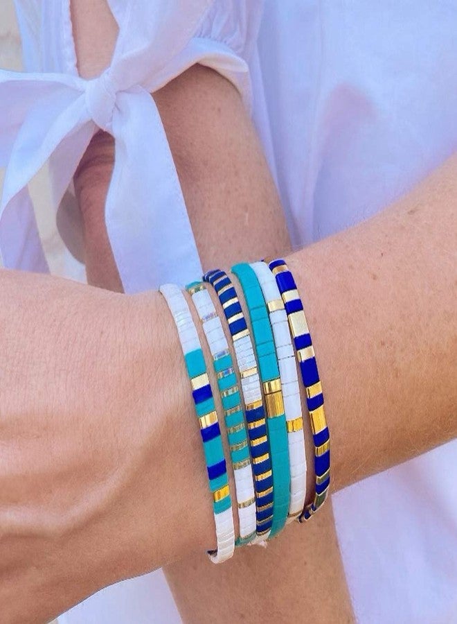 KELITCH Women Charm Bracelets Handmade Pearl Shell Beaded Stretch Bracelets Stackable New Boho Jewelry - Image 2