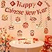 CHYAGCLT Chinese New Year Decorations 2026 Happy Chinese New Year Banner with Hanging Swirls Lunar New Year Decorations The Year of The Horse for Spring Festival Party Decorations - Image 4