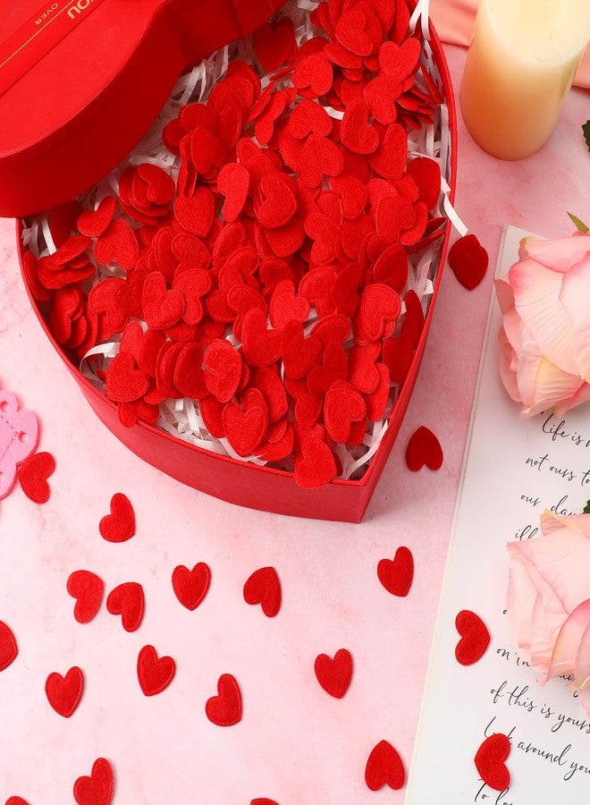 MARFOREVER 500 Pcs Red Heart Felt Confetti, Valentine's Day Confetti Romantic Love Table Sprinkles Decorations for Valentine's Day Wedding Bridal Shower Bachelorett Party Decorations - Image 3