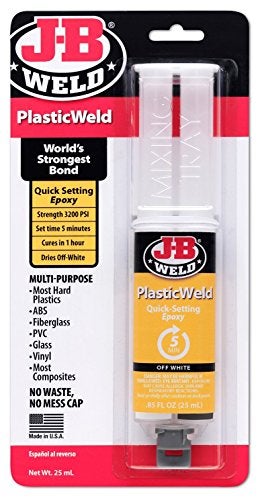 JB WELD ج-ب ويلد 50132 بلاستيك ويلد حقنة إيبوكسي سريعة التجفيف - تجف بلون أصفر شفاف - 25 مل (عبوة من 3) - Image 3