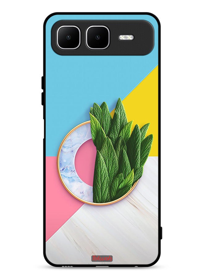 Tolwak Infinix Smart 10 Plus Protective Case Cover Leaves Abstract Pattern