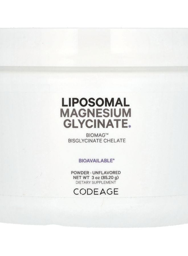 Codeage Liposomal Magnesium Glycinate Powder Unflavored 3 oz (85.2 g) 
