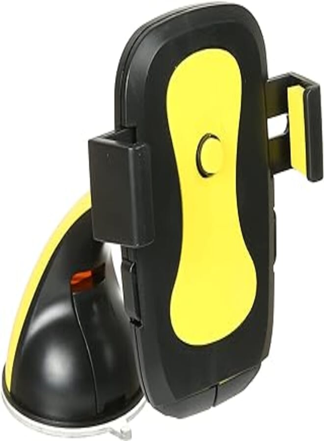 OR Car Phone Holder JS-002 2in1 for Dashboard/Windshield with 360° Rotation, Arms Height adjustable Stable fits all smartphones - Yellow