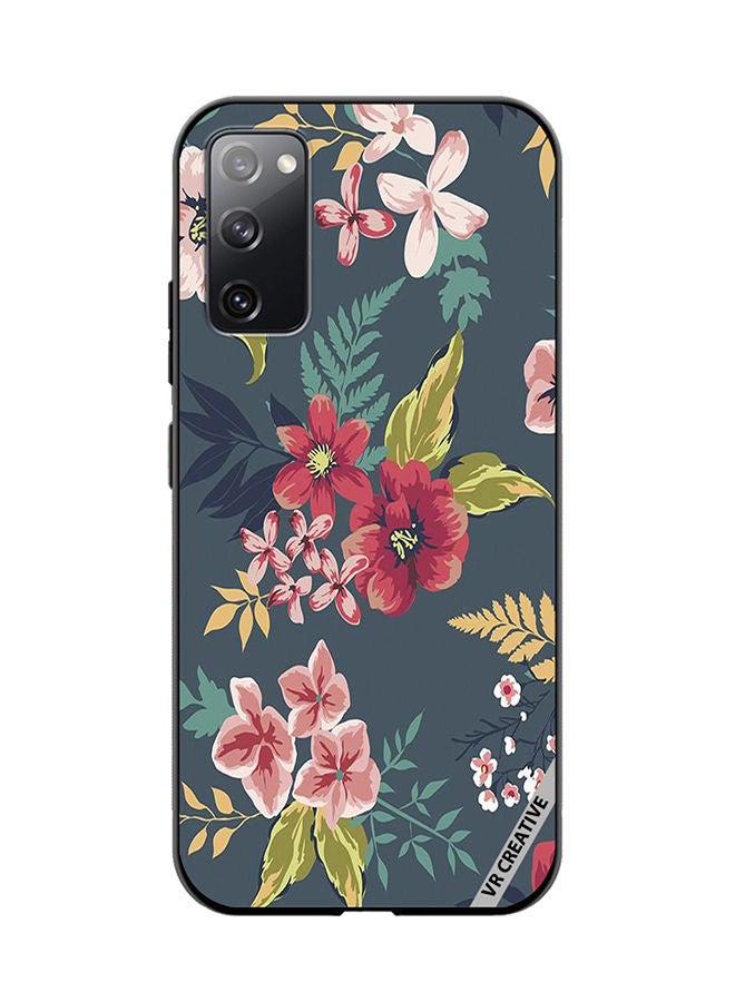 VR CREATIVE Protective Case Cover For Samsung Galaxy S20 FE 5G Gray Flower Design Multicolour - Image 1