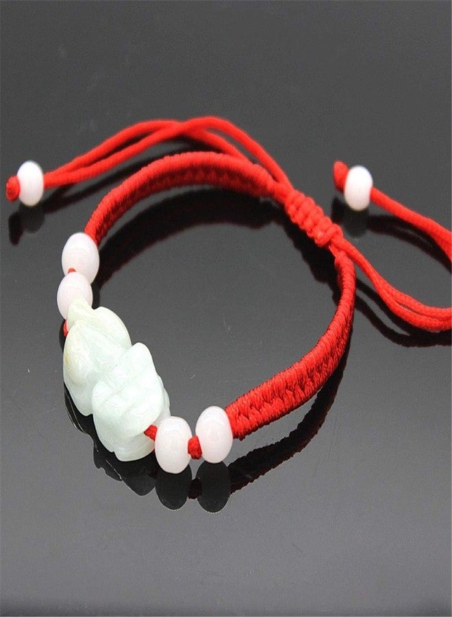 MANRUO The Best Feng Shui Red String Bracelet with Color Jade Pi Xiu/Pi Yao Bead Lucky Wealthy Amulet Brecelet Jewelry - Image 4