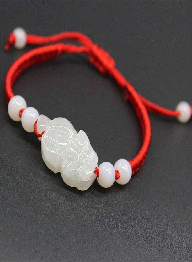 MANRUO The Best Feng Shui Red String Bracelet with Color Jade Pi Xiu/Pi Yao Bead Lucky Wealthy Amulet Brecelet Jewelry - Image 5