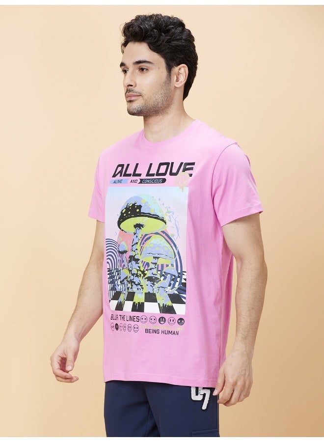 Being Human Mens Bebe Pink Round Neck Short Sleeve T-Shirt - Image 3