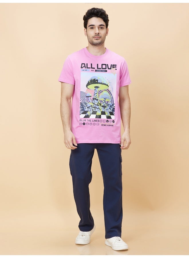 Being Human Mens Bebe Pink Round Neck Short Sleeve T-Shirt - Image 2