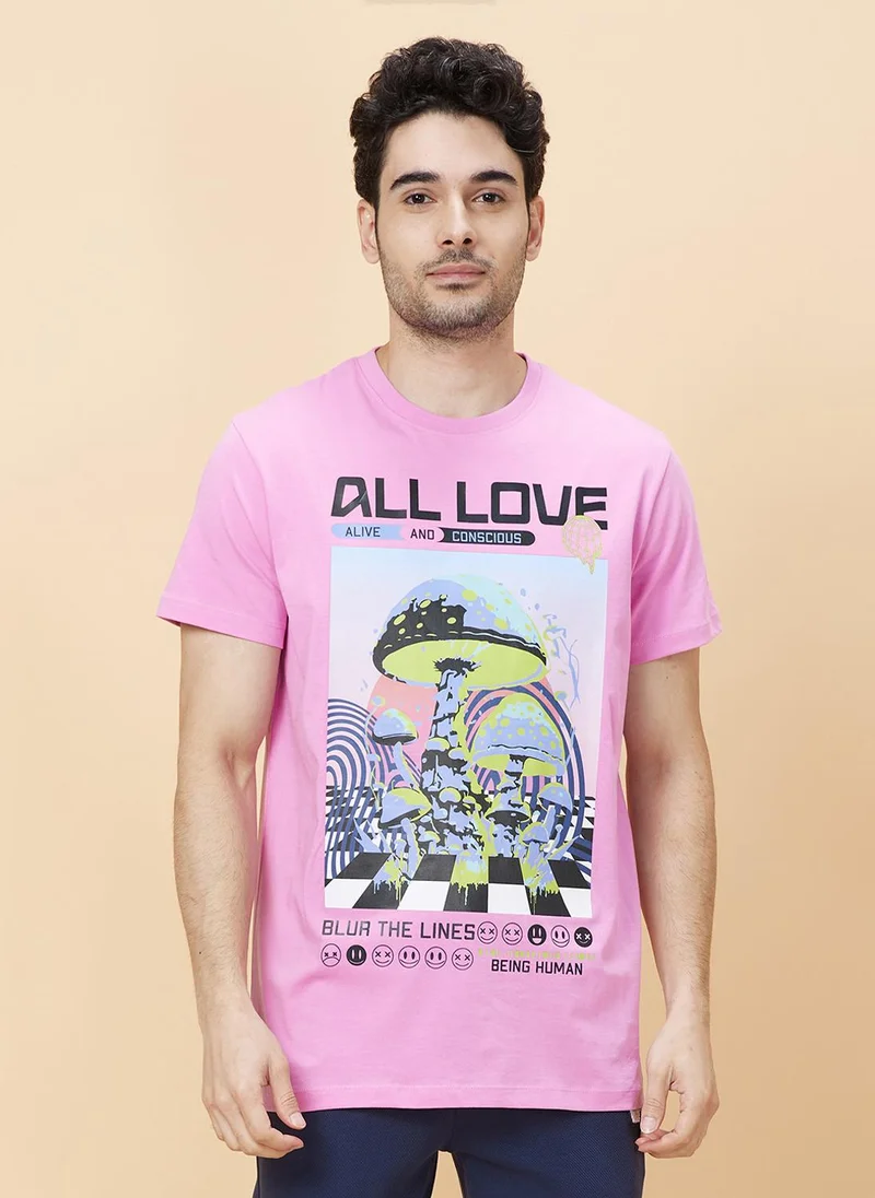 Being Human Graphic Printed Round Neck Short Sleeves T-shirt