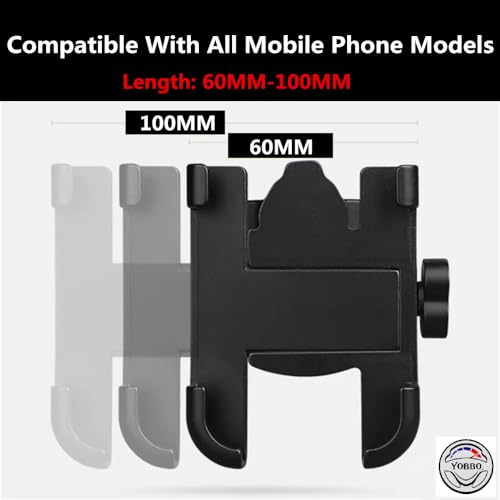 Yobbo Universal Metal Mobile Phone Mount Holder Waterproof 360° Anti Shake Grip Clamp GPS Maps Navigation for Handlebar for All Bikes, Cycle, Scooty 3.5 and 7.0 inches Fits (Pack of 1) - Image 4