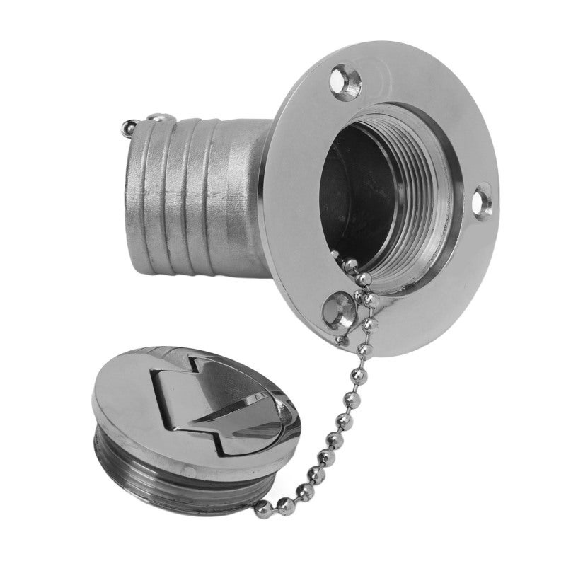 Angled Boat Deck Fill Cap 1.5 Inch G1-1/2 316 Stainless Steel - Rust Resistant 2in Boat Deck Filler Cap for Yachts Fishing Boats - Image 1