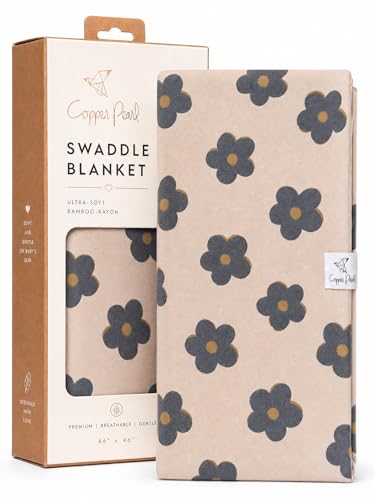 Copper Pearl Swaddle Blankets for Newborns Soft Stretchy Receiving Blankets for Boys and Girls Large 46 x 46 Inch Baby Blankets Lightweight and Breathable Swaddles Gemma in Tan - Image 1