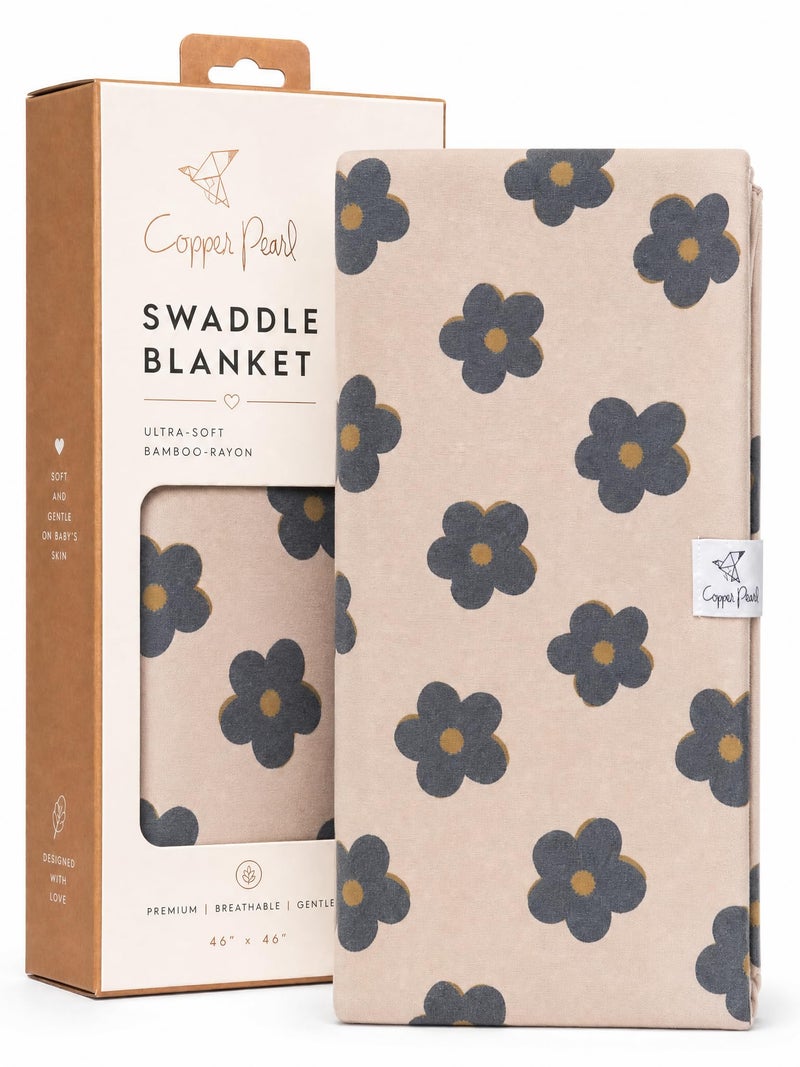 Copper Pearl Swaddle Blankets for Newborns Soft Stretchy Receiving Blankets for Boys and Girls Large 46 x 46 Inch Baby Blankets Lightweight and Breathable Swaddles Gemma in Tan - Image 2