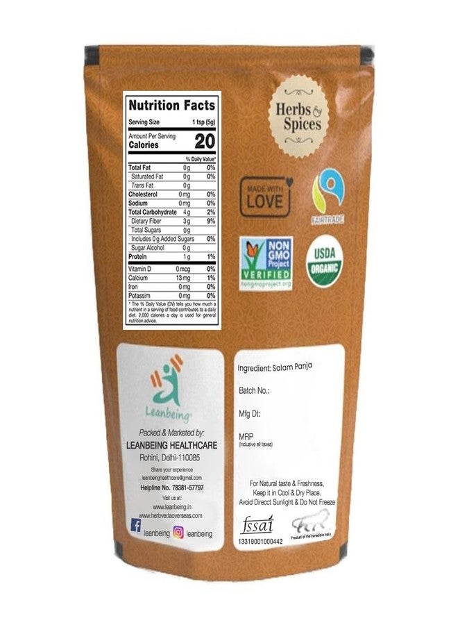 LEANBEING Herbaveda Salam panja (Asli) | Hatta haddit | Panchaule Dactylorhiza Hatagirea | Salab Panja | सालमपंजा | Panja Feeka | Lucky Hand Root | Non Sweet (25g) - Image 2