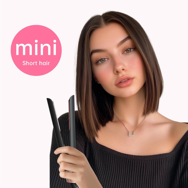 AIMSEE Mini Flat Iron 1 Inch Ceramic Mini Hair Straightener  Small Flat Irons For Short Hair  Curls Bangs  Dual Voltage For Travel Dual Voltage For Worldwide Use  Black - Image 2