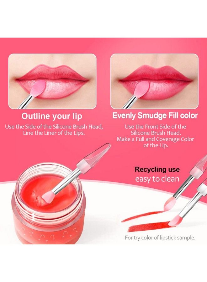 ROFROX Silicone Lip Brushes Tool Lipstick Applicator Brushes With Caps For Makeup Beauty Brushes Eyeshadow Lip Brush For Applying Mask Oil Lipstick Lip Gloss 8Pcs/Box - Image 5