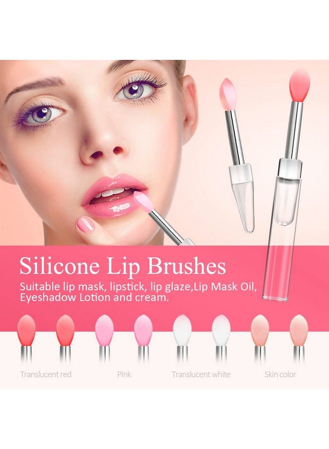ROFROX Silicone Lip Brushes Tool Lipstick Applicator Brushes With Caps For Makeup Beauty Brushes Eyeshadow Lip Brush For Applying Mask Oil Lipstick Lip Gloss 8Pcs/Box - Image 3
